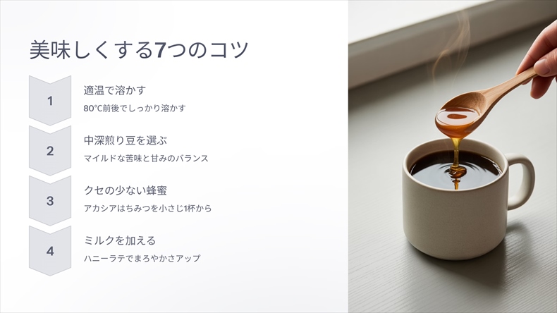 コーヒーはちみつ美味しくする7つのコツ